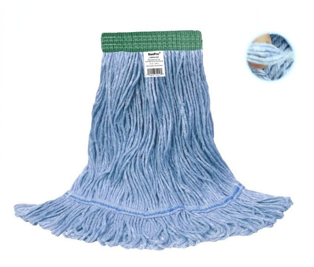 20 oz Blue Loop Mop with Green Narrow Band
